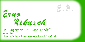 erno mikusch business card